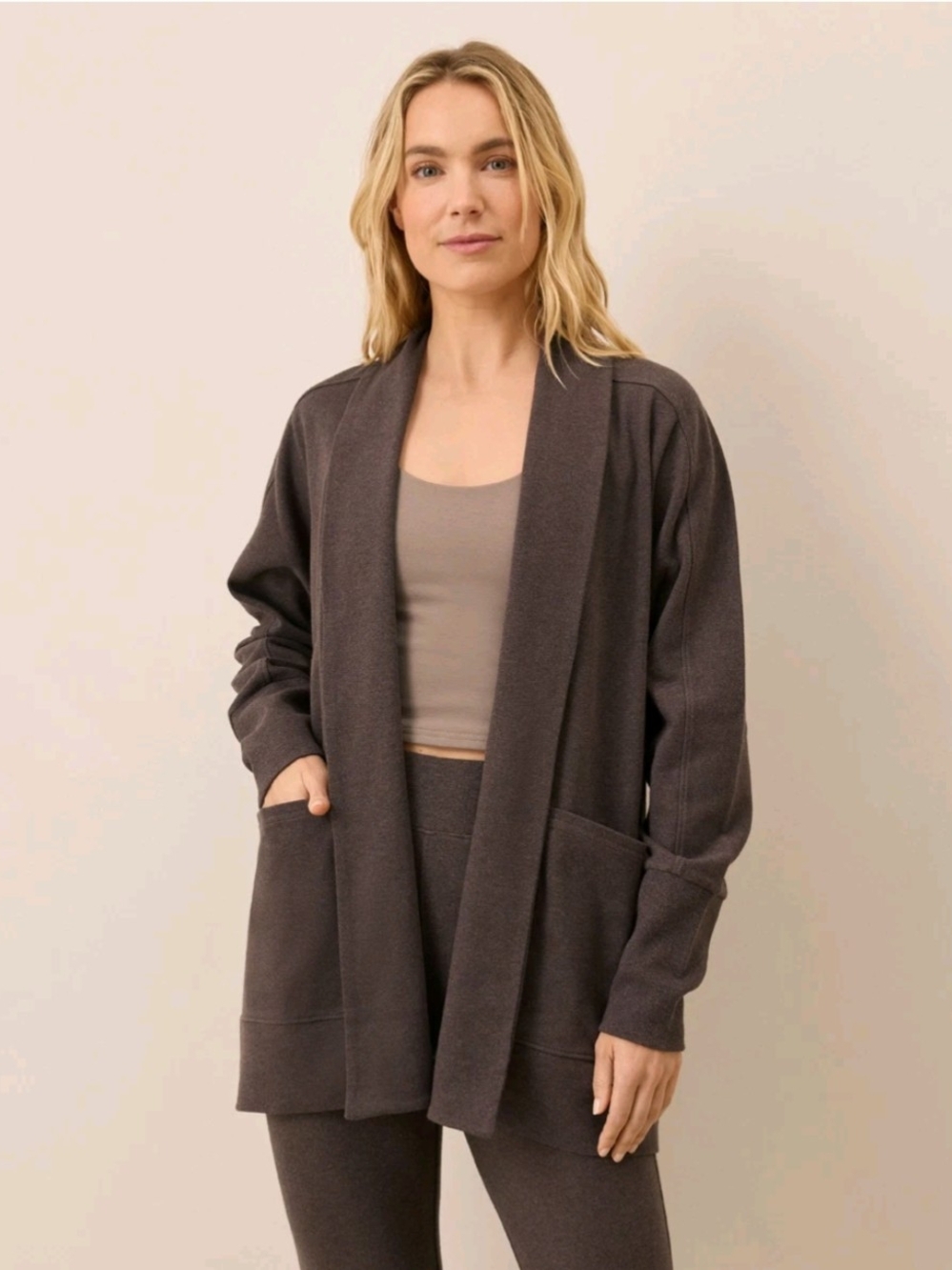 PACT Heather Brown Airplane Wrap & Pant SET